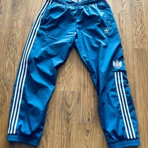 adidas Blue Jogger Sweatpants with White Stripes